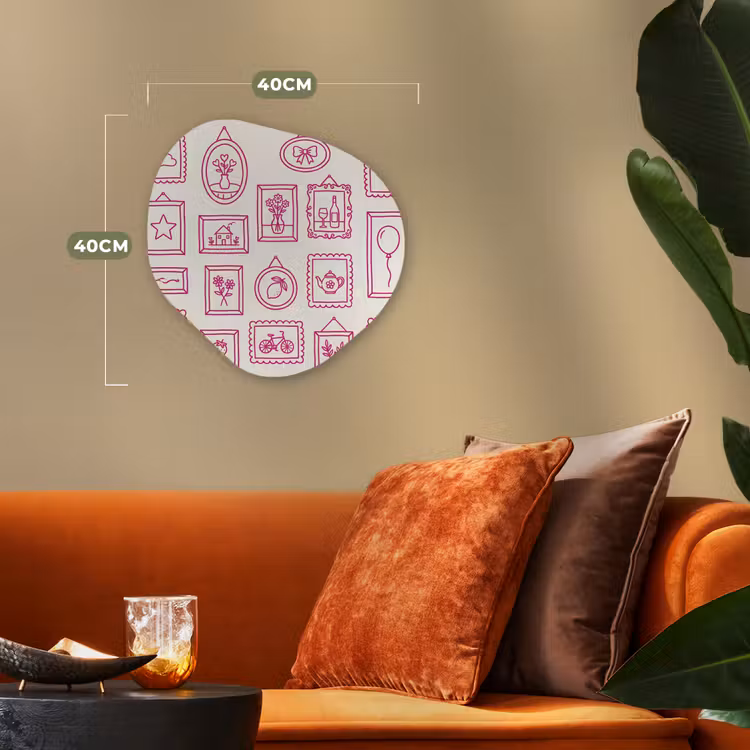 Illustratie - Collectie - Kunst - Minimalistisch - Roze Wandcirkel Organisch Forex 3mm klein -sfeer3