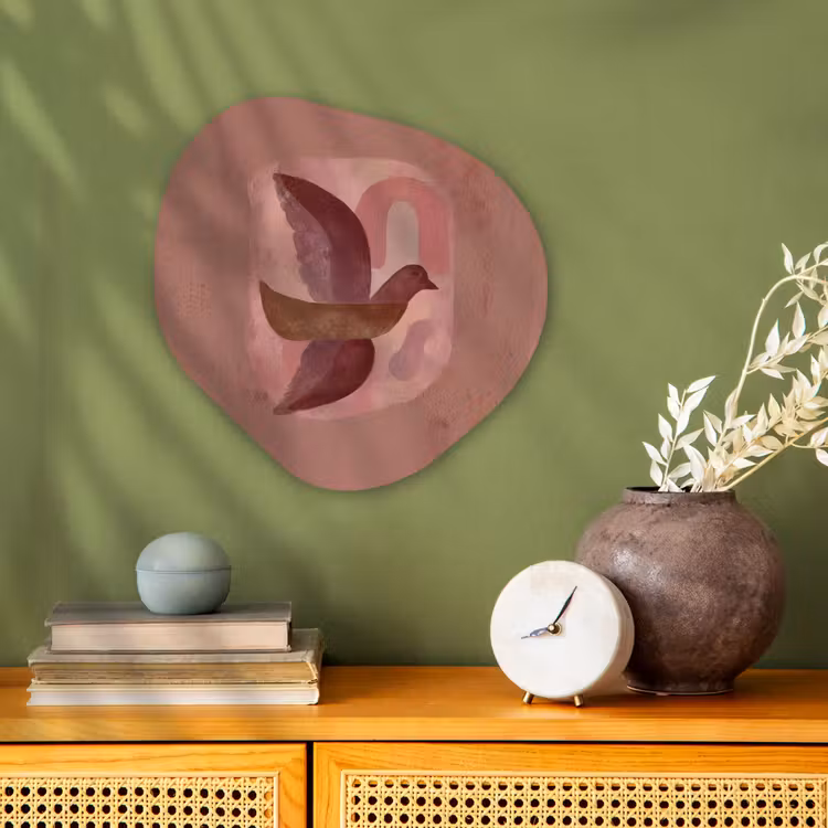 Illustratie - Vogels - Abstract - Roze Wandcirkel Organisch Forex 3mm klein -sfeer2