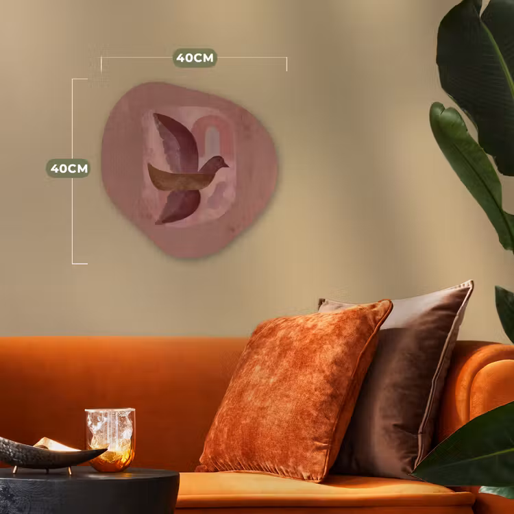 Illustratie - Vogels - Abstract - Roze Wandcirkel Organisch Forex 3mm klein -sfeer3