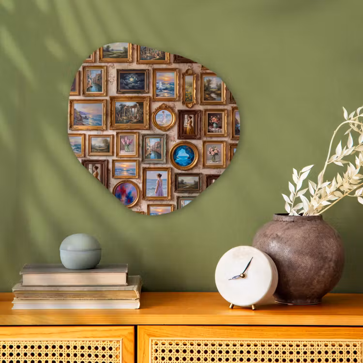 Interieur - Kunst - Collectie - Klassiek - Goud Wandcirkel Organisch Forex 3mm klein -sfeer2