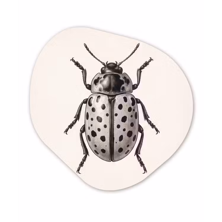 Kever - Insect - Vintage Wandcirkel Organisch Forex 3mm klein -3d