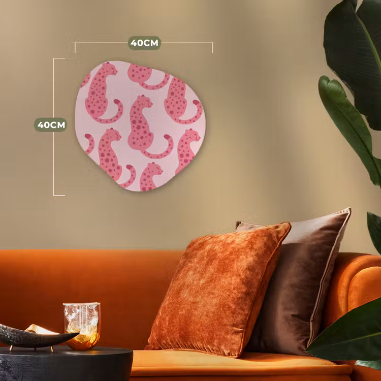 Kat - Gevlekt - Dieren - Patroon - Roze Wandcirkel Organisch Forex 3mm klein -sfeer3