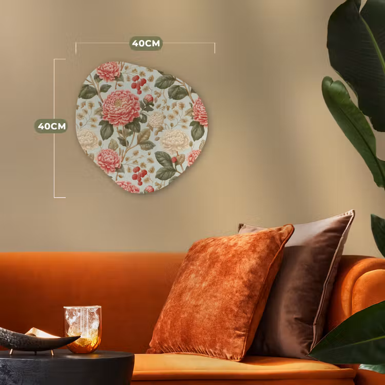 Klassiek - Botanisch - Veelkleurig Wandcirkel Organisch Forex 3mm klein 629 -sfeer3