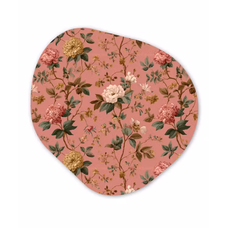 Klassiek - Botanisch - Roze Wandcirkel Organisch Forex 3mm klein 629 -3d