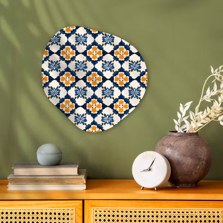 Klassiek - Geometrisch - Blauw Wandcirkel Organisch Forex 3mm klein 629 -sfeer2