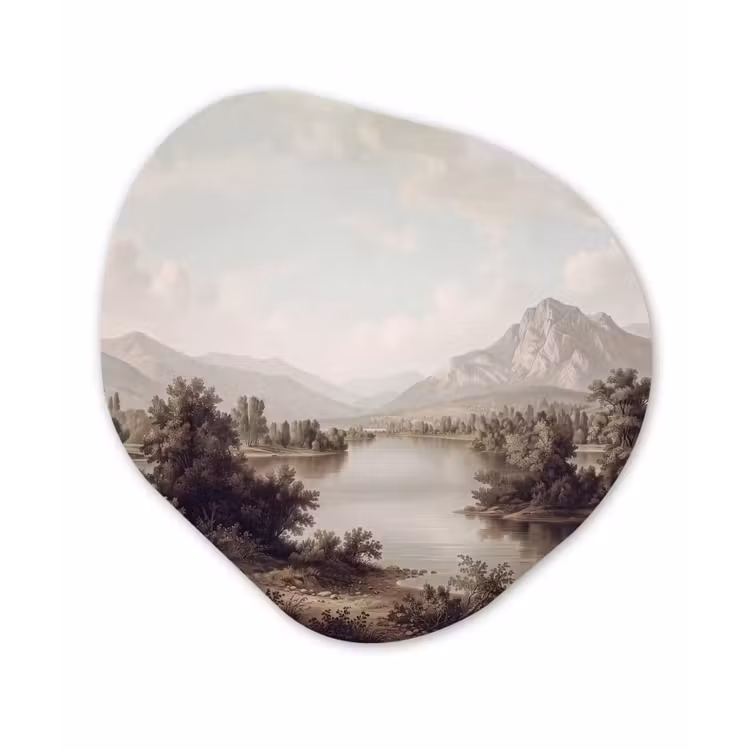 Klassiek - Landschap - Sereen Wandcirkel Organisch Forex 3mm klein -3d