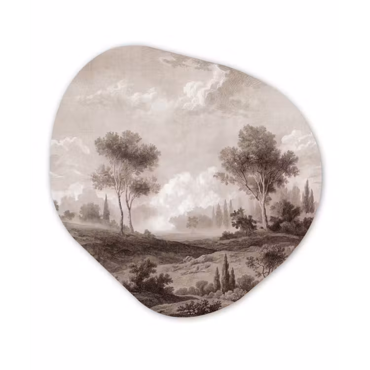 Klassiek - Landschap - Neutraal Wandcirkel Organisch Forex 3mm klein -3d