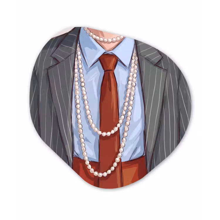 Kleding - Strik - Parels - Klassiek - Mode Wandcirkel Organisch Forex 3mm klein -3d
