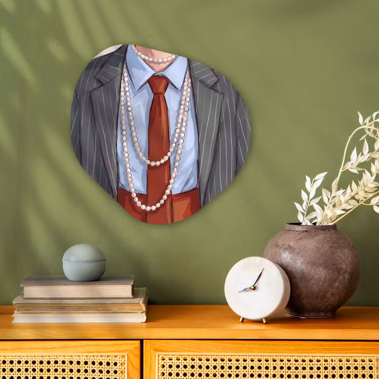 Kleding - Strik - Parels - Klassiek - Mode Wandcirkel Organisch Forex 3mm klein -sfeer2