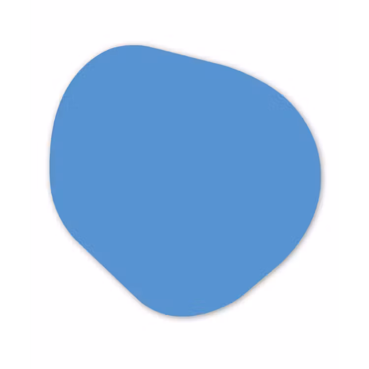 Cornflower - Blue - Blauw Wandcirkel Organisch Forex 3mm klein 629 -3d
