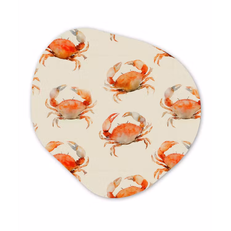 Krabben - Patroon - Oranje Wandcirkel Organisch Forex 3mm klein 629 -3d