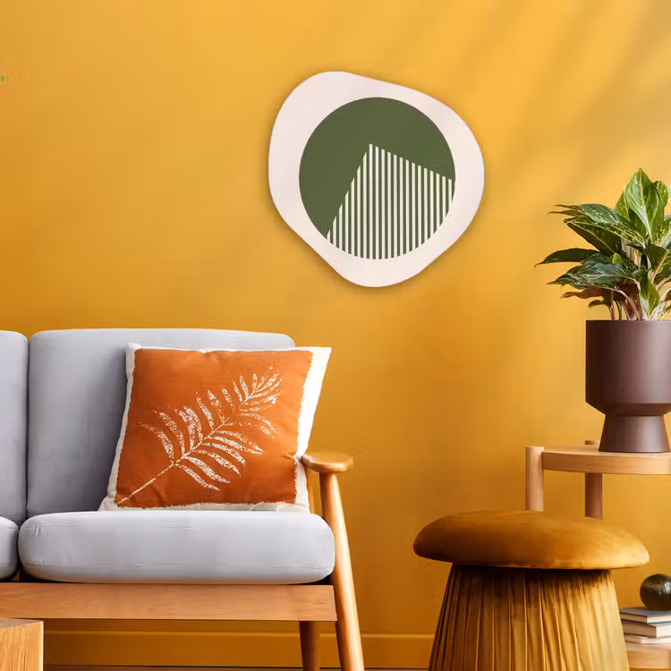 Cirkel - Strepen - Geometrisch - Abstract - Groen Wandcirkel Organisch Forex 3mm klein -sfeer4