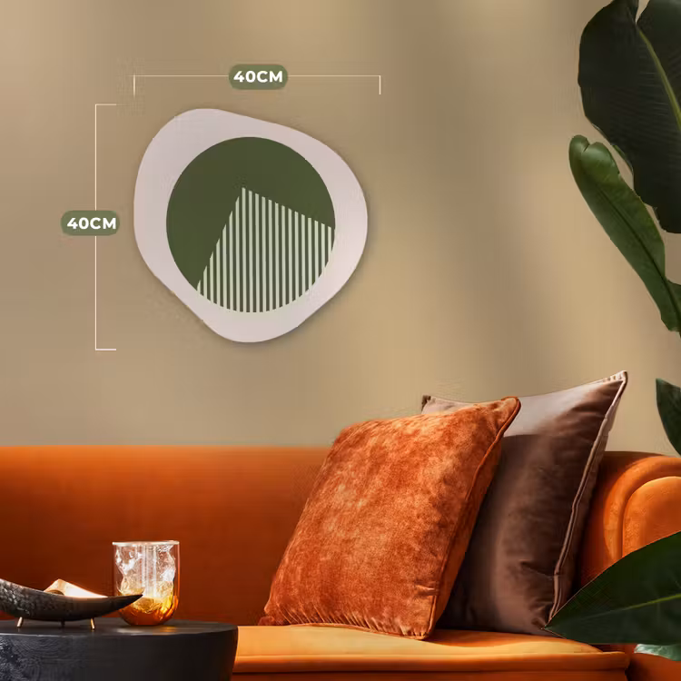 Cirkel - Strepen - Geometrisch - Abstract - Groen Wandcirkel Organisch Forex 3mm klein -sfeer3