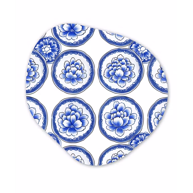 Cirkels - Bloemen - Blauw Wandcirkel Organisch Forex 3mm klein 629 -3d