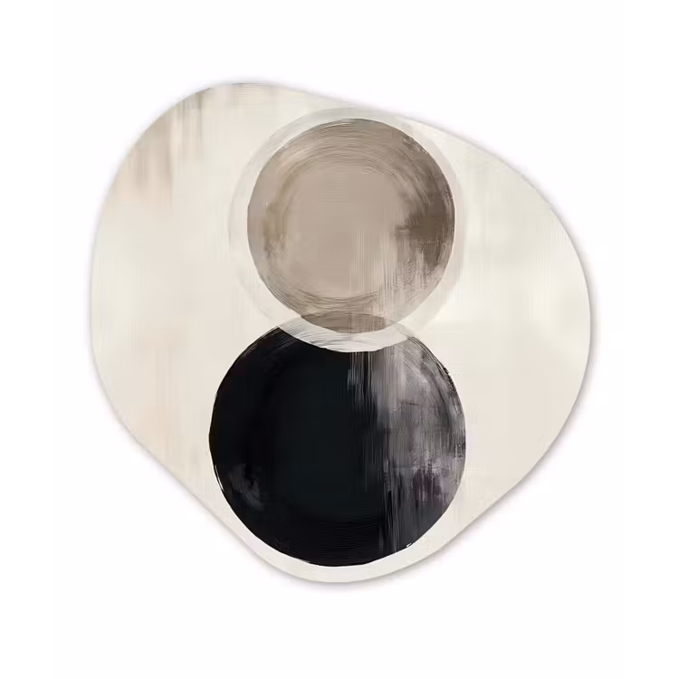 Cirkels - Vorm - Beige - Abstract Wandcirkel Organisch Forex 3mm klein -3d