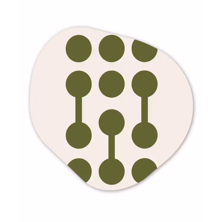 Cirkels - Geometrisch - Abstract - Modern - Groen Wandcirkel Organisch Forex 3mm klein -3d