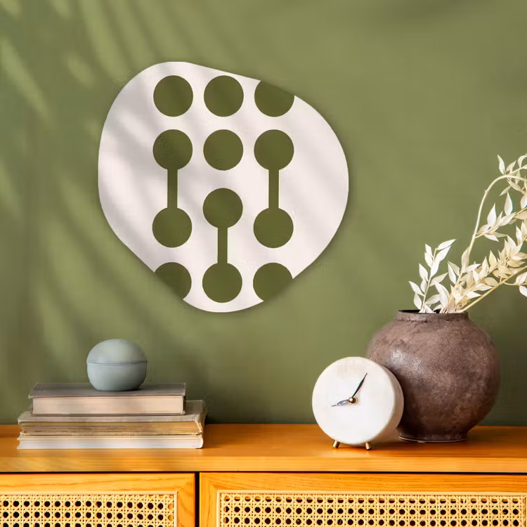 Cirkels - Geometrisch - Abstract - Modern - Groen Wandcirkel Organisch Forex 3mm klein -sfeer2