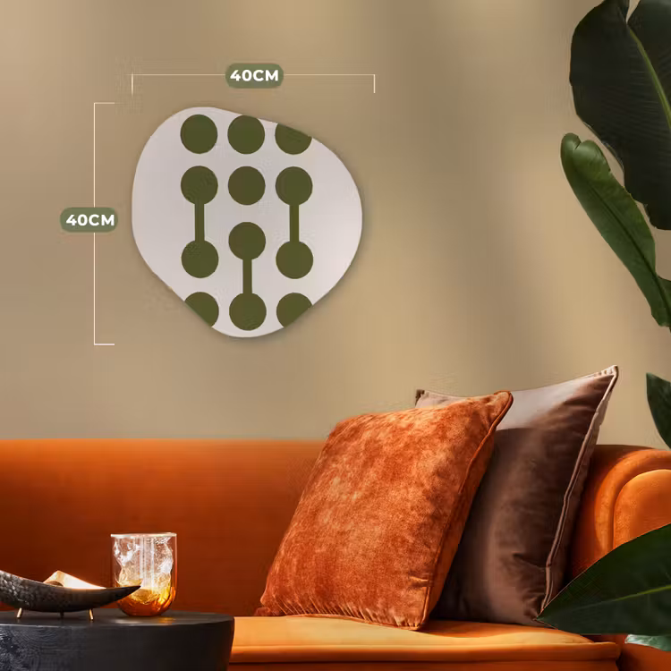 Cirkels - Geometrisch - Abstract - Modern - Groen Wandcirkel Organisch Forex 3mm klein -sfeer3