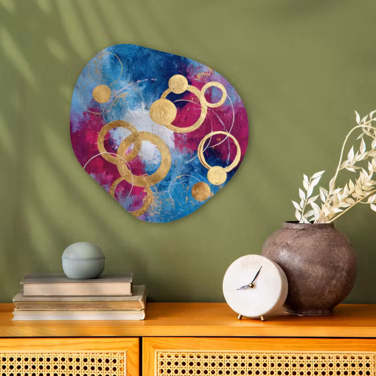 Cirkels - Goud - Abstract Wandcirkel Organisch Forex 3mm klein -sfeer2