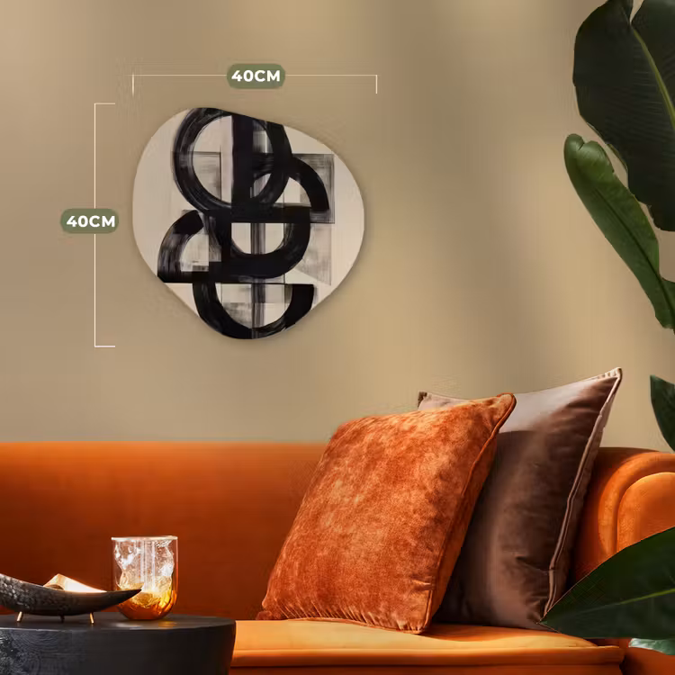 Cirkels - Lijnen - Vormen - Zwart Wandcirkel Organisch Forex 3mm klein -sfeer3