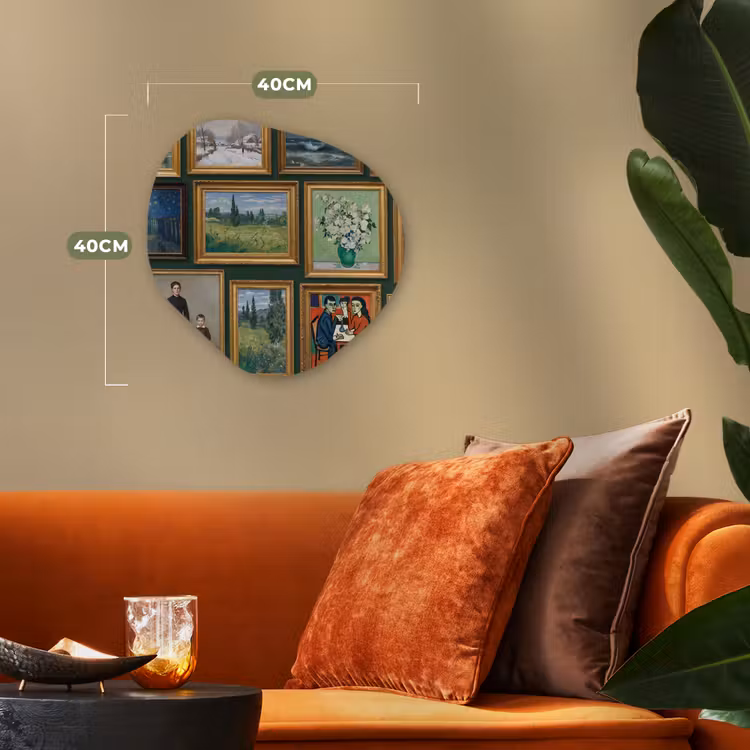 Kunst - Schilderijen - Collectie - Klassiek - Groen Wandcirkel Organisch Forex 3mm klein -sfeer3
