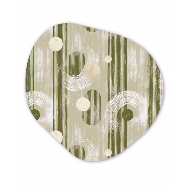 Artistiek - Modern - Groen Wandcirkel Organisch Forex 3mm klein 629 -3d