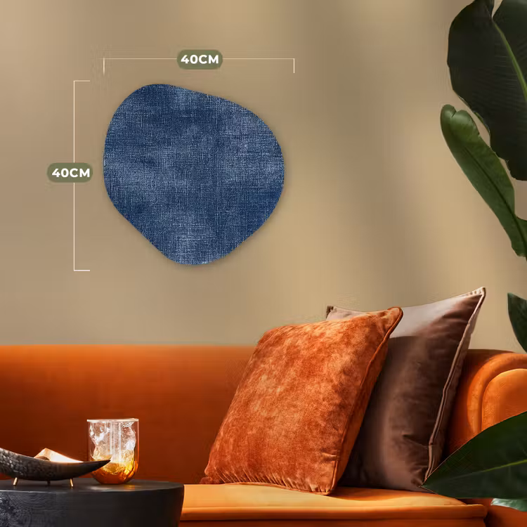 Linnen - Textuur - Patroon - Denim - Rustiek Wandcirkel Organisch Forex 3mm klein 629 -sfeer3