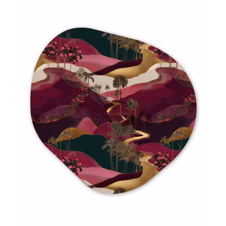 Magisch - Palmbomen - Goud Wandcirkel Organisch Forex 3mm klein 629 -3d