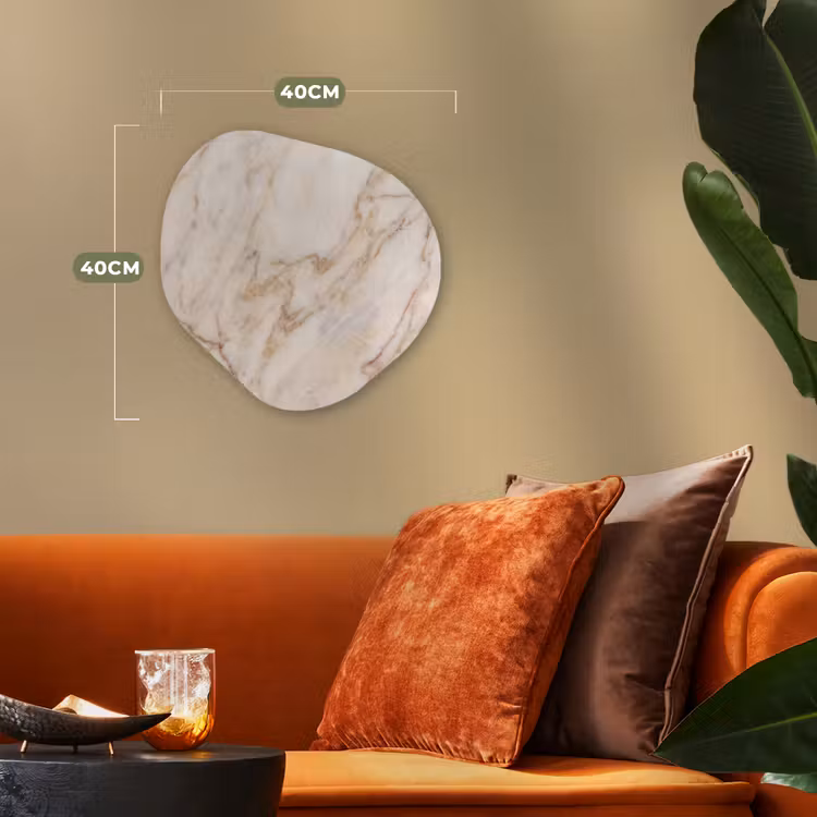 Marmer - Ader - Abstract - Wit - Goud Wandcirkel Organisch Forex 3mm klein -sfeer3