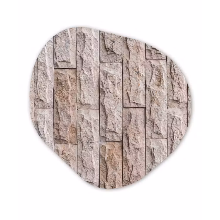 Muur - Steen - Ruw - Beige - Textuur Wandcirkel Organisch Forex 3mm klein -3d