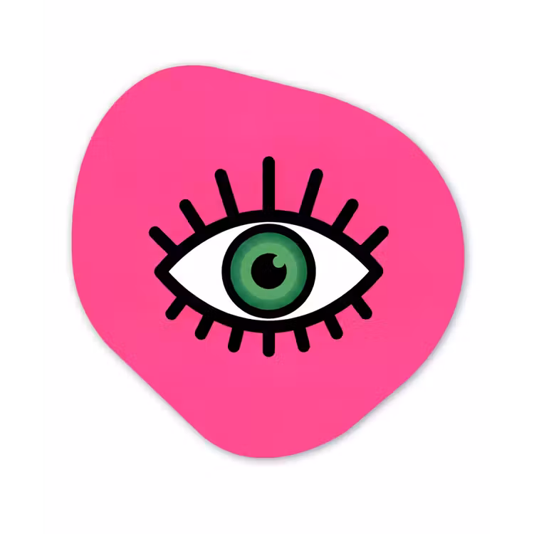 Minimalistisch - Oog - Roze Wandcirkel Organisch Forex 3mm klein -3d