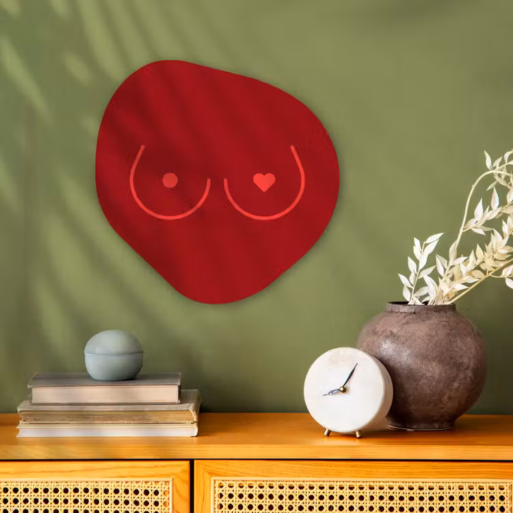 Minimalistisch - Lijnillustratie - Rood Wandcirkel Organisch Forex 3mm klein -sfeer2