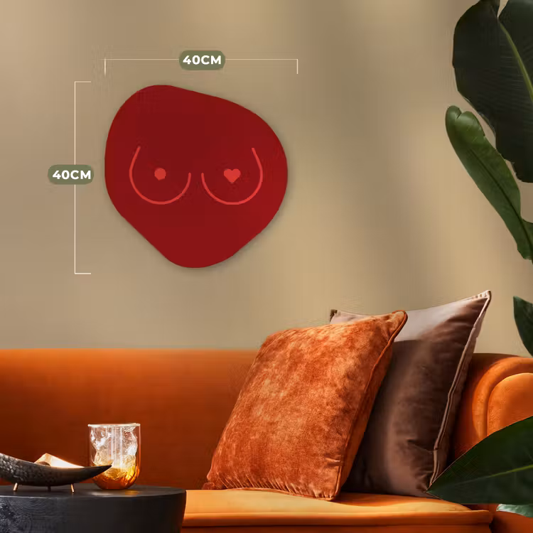 Minimalistisch - Lijnillustratie - Rood Wandcirkel Organisch Forex 3mm klein -sfeer3