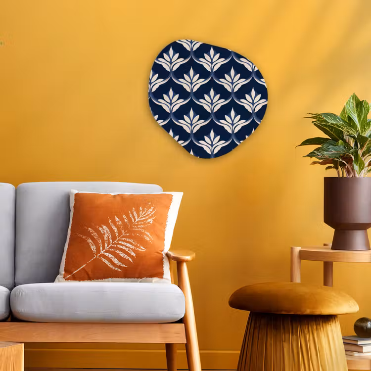 Modern - Ontwerp - Blauw Wandcirkel Organisch Forex 3mm klein 629 -sfeer4