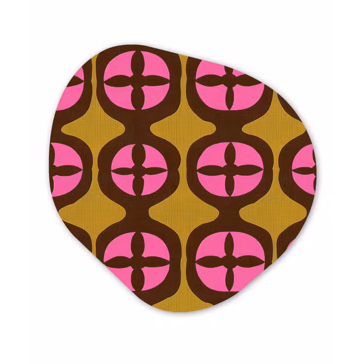Modern - Patroon - Roze Wandcirkel Organisch Forex 3mm klein 629 -3d