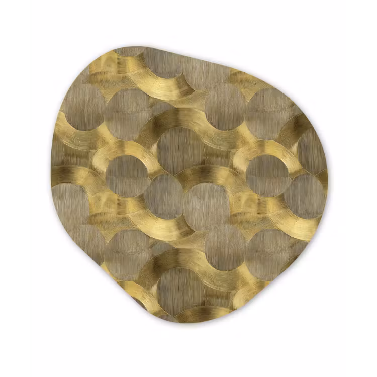 Modern - Geometrisch - Goud Wandcirkel Organisch Forex 3mm klein 629 -3d