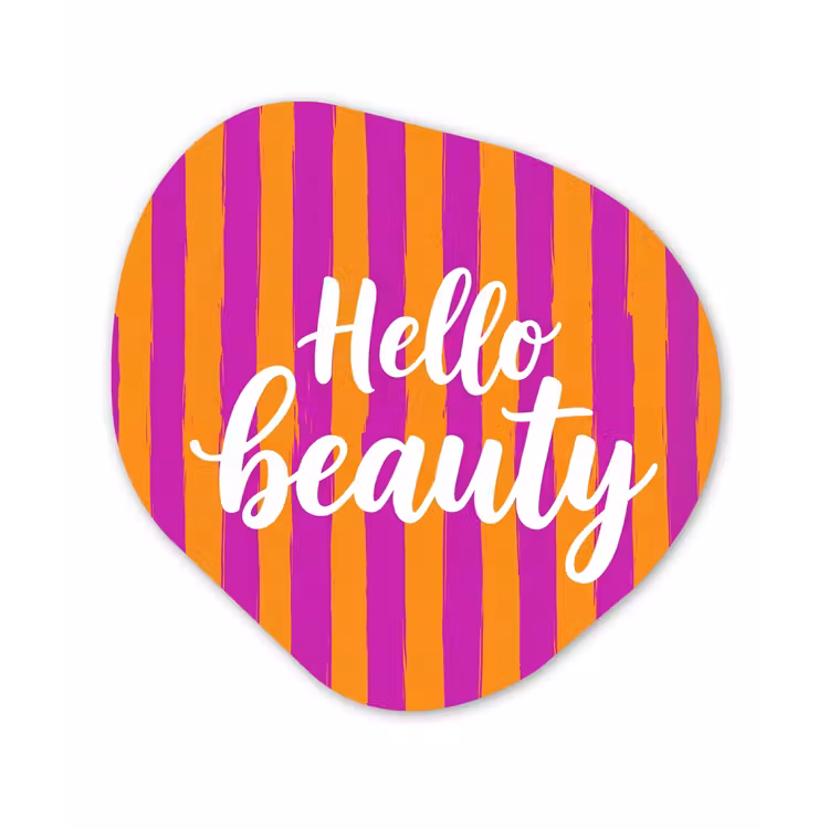 Modern - Hello - Oranje Wandcirkel Organisch Forex 3mm klein -3d