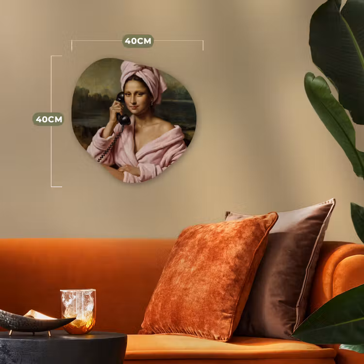 Mona - Klassiek - Roze Wandcirkel Organisch Forex 3mm klein -sfeer3