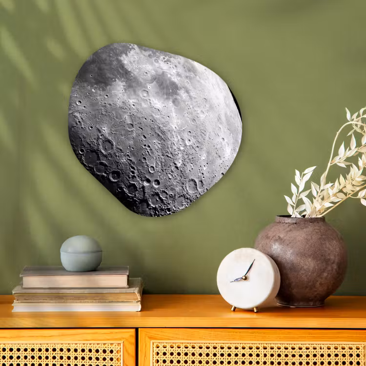 Forexbild Organische Form - Mond – Krater – Weltraum - Maan - Kraters - Ruimte Wandcirkel Organisch Forex 3mm klein
