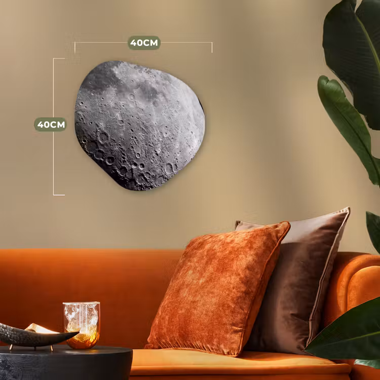 Forexbild Organische Form - Mond – Krater – Weltraum - Maan - Kraters - Ruimte Wandcirkel Organisch Forex 3mm klein