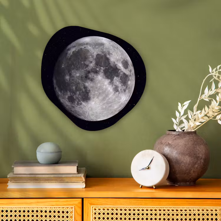 Forexbild Organische Form - Mond – Sterne – Weltraum - Maan - Sterren - Ruimte Wandcirkel Organisch Forex 3mm klein