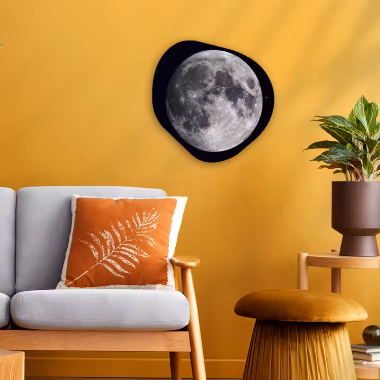 Forexbild Organische Form - Mond – Sterne – Weltraum - Maan - Sterren - Ruimte Wandcirkel Organisch Forex 3mm klein