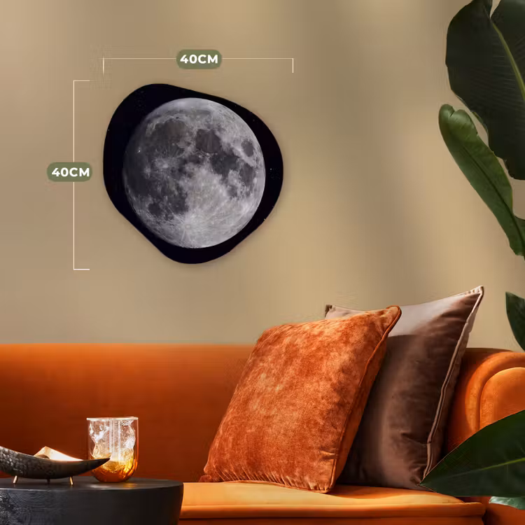 Forexbild Organische Form - Mond – Sterne – Weltraum - Maan - Sterren - Ruimte Wandcirkel Organisch Forex 3mm klein