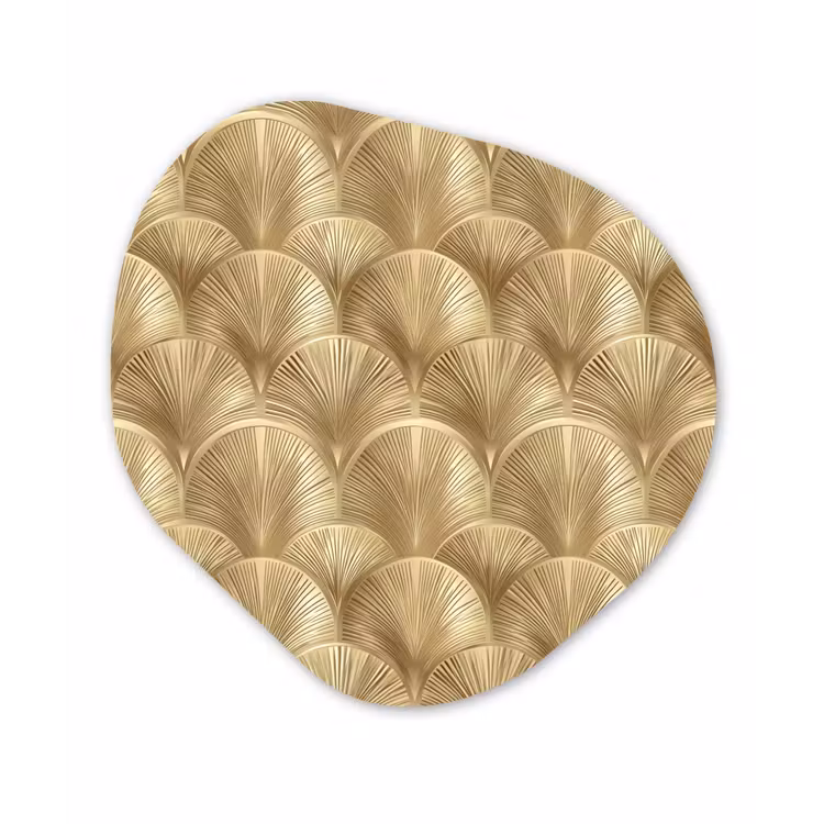 Patroon - Waaier - Goud Wandcirkel Organisch Forex 3mm klein 629 -3d