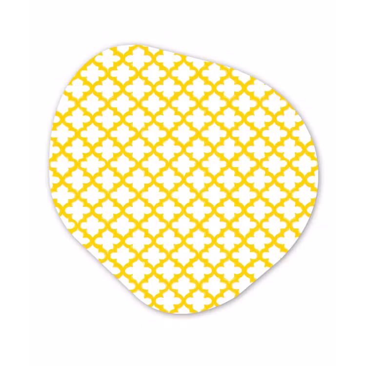 Patroon - Geometrisch - Klassiek - Geel Wandcirkel Organisch Forex 3mm klein 629 -3d