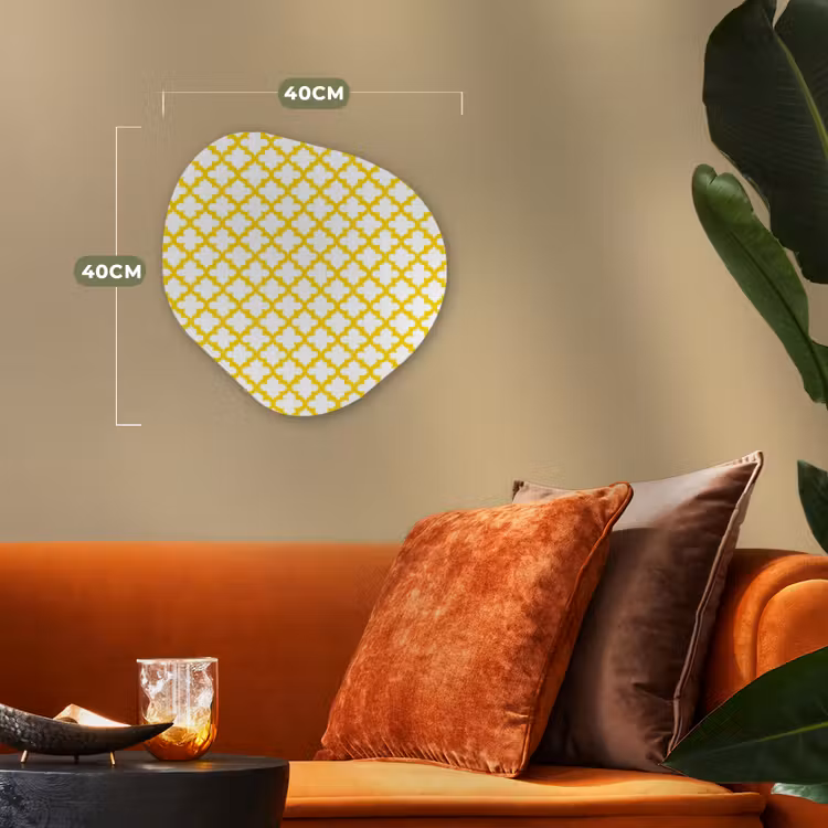 Patroon - Geometrisch - Klassiek - Geel Wandcirkel Organisch Forex 3mm klein 629 -sfeer3
