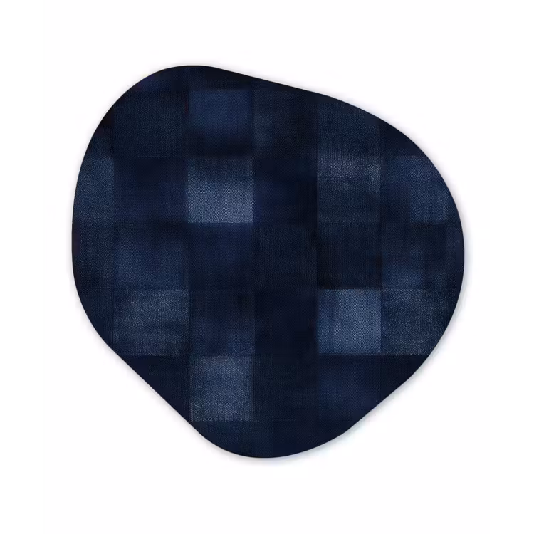 Patroon - Ruit - Marineblauw Wandcirkel Organisch Forex 3mm klein 629 -3d