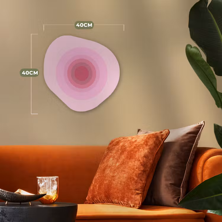 Patroon - Cirkels - Abstract - Roze - Modern Wandcirkel Organisch Forex 3mm klein -sfeer3