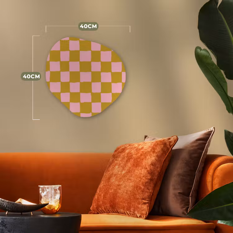 Patroon - Vierkant - Roze Wandcirkel Organisch Forex 3mm klein 629 -sfeer3