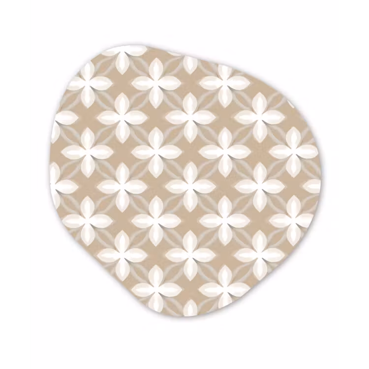 Patroon - Symmetrisch - Beige Wandcirkel Organisch Forex 3mm klein 629 -3d